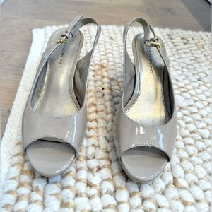 Bandolino - Cream Patent Heels with Adjustable Strap (6.5)